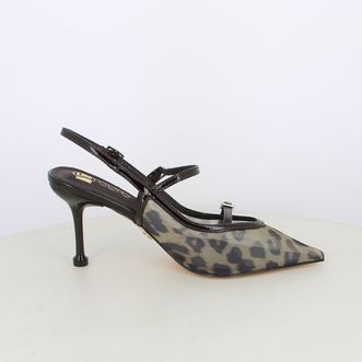 Decollete slingback da donna animalier
