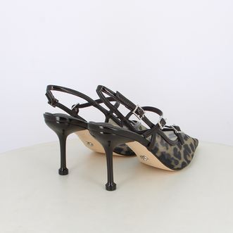 Decollete slingback da donna animalier