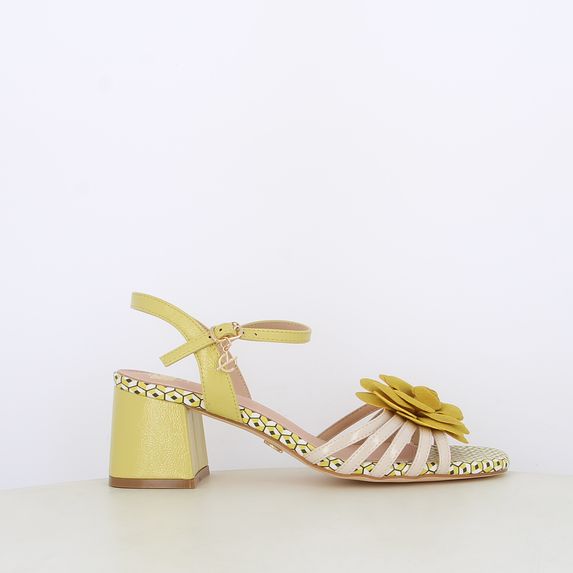 Sandali da donna bicolor con accessorio