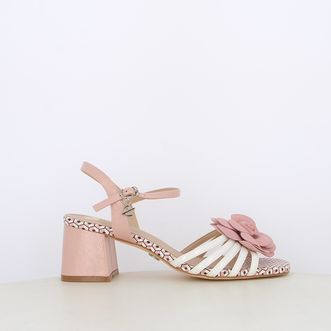 Sandali da donna bicolor con accessorio