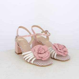 Sandali da donna bicolor con accessorio