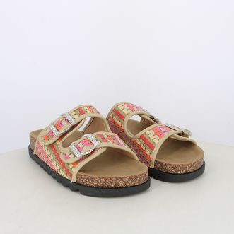 Sandali da donna doppia intrecciati multicolor