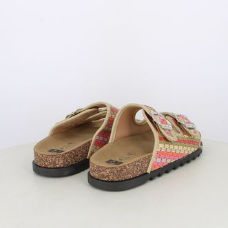 Sandali da donna doppia intrecciati multicolor