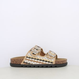 Sandali da donna doppia intrecciati multicolor