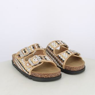 Sandali da donna doppia intrecciati multicolor