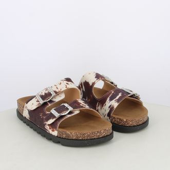 Sandali da donna doppia fascia animalier