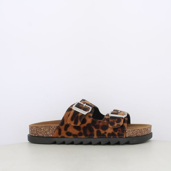 Sandali da donna doppia fascia animalier