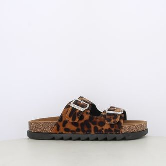 Sandali da donna doppia fascia animalier