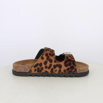 Sandali da donna doppia fascia animalier