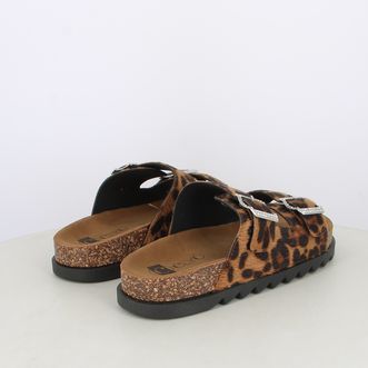 Sandali da donna doppia fascia animalier