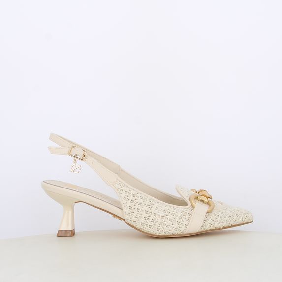 Decollete slingback da donna intrecciate con morsetto