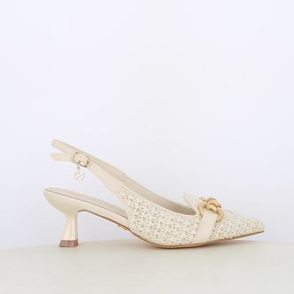 Decollete slingback da donna intrecciate con morsetto