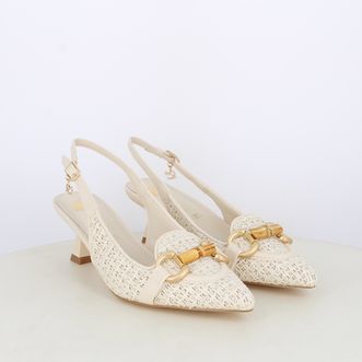 Decollete slingback da donna intrecciate con morsetto