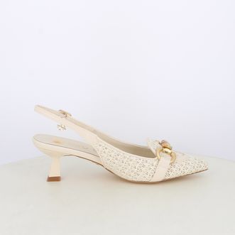 Decollete slingback da donna intrecciate con morsetto