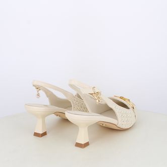 Decollete slingback da donna intrecciate con morsetto