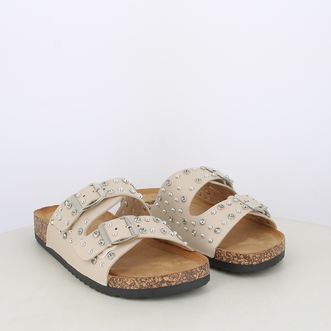 Sandali da donna doppia fascia con borchie