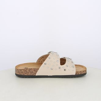 Sandali da donna doppia fascia con borchie