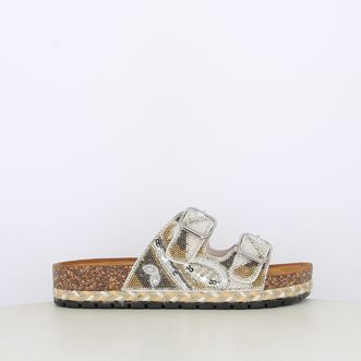 Sandali da donna doppia fascia con perline e paillettes