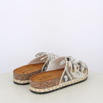 Sandali da donna doppia fascia con perline e paillettes